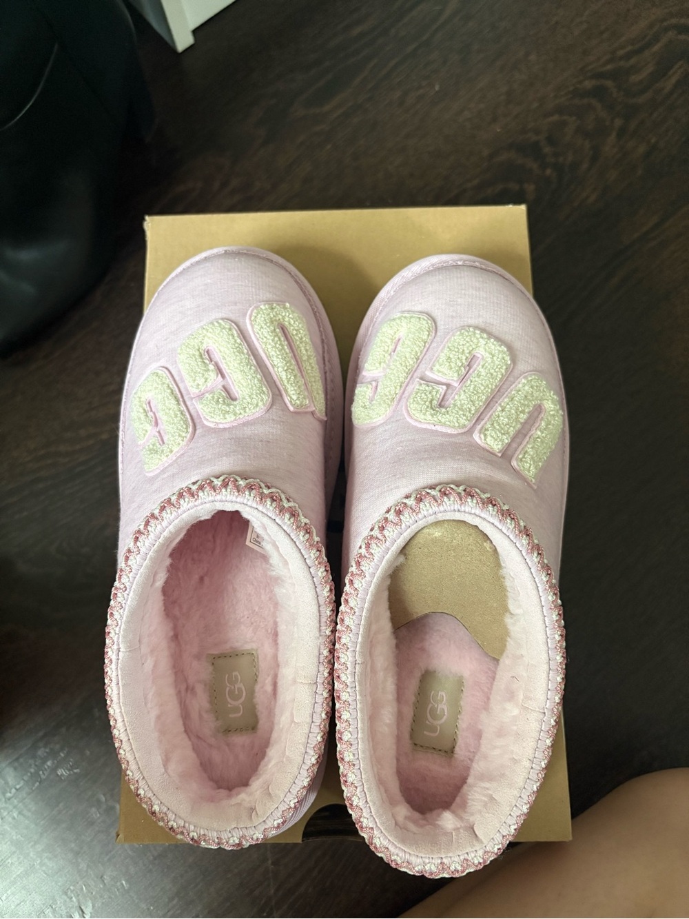 UGG Pink Slip-On Clog with Cream Soles